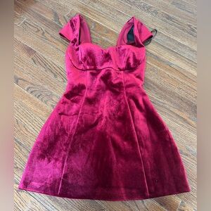 Windsor Fuchsia Velvet Lace-Up Party Dress